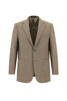 Koyu Bej Relaxed Fit Rahat Kesim Yünlü Ceket