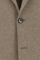 Koyu Bej Relaxed Fit Rahat Kesim Yünlü Ceket