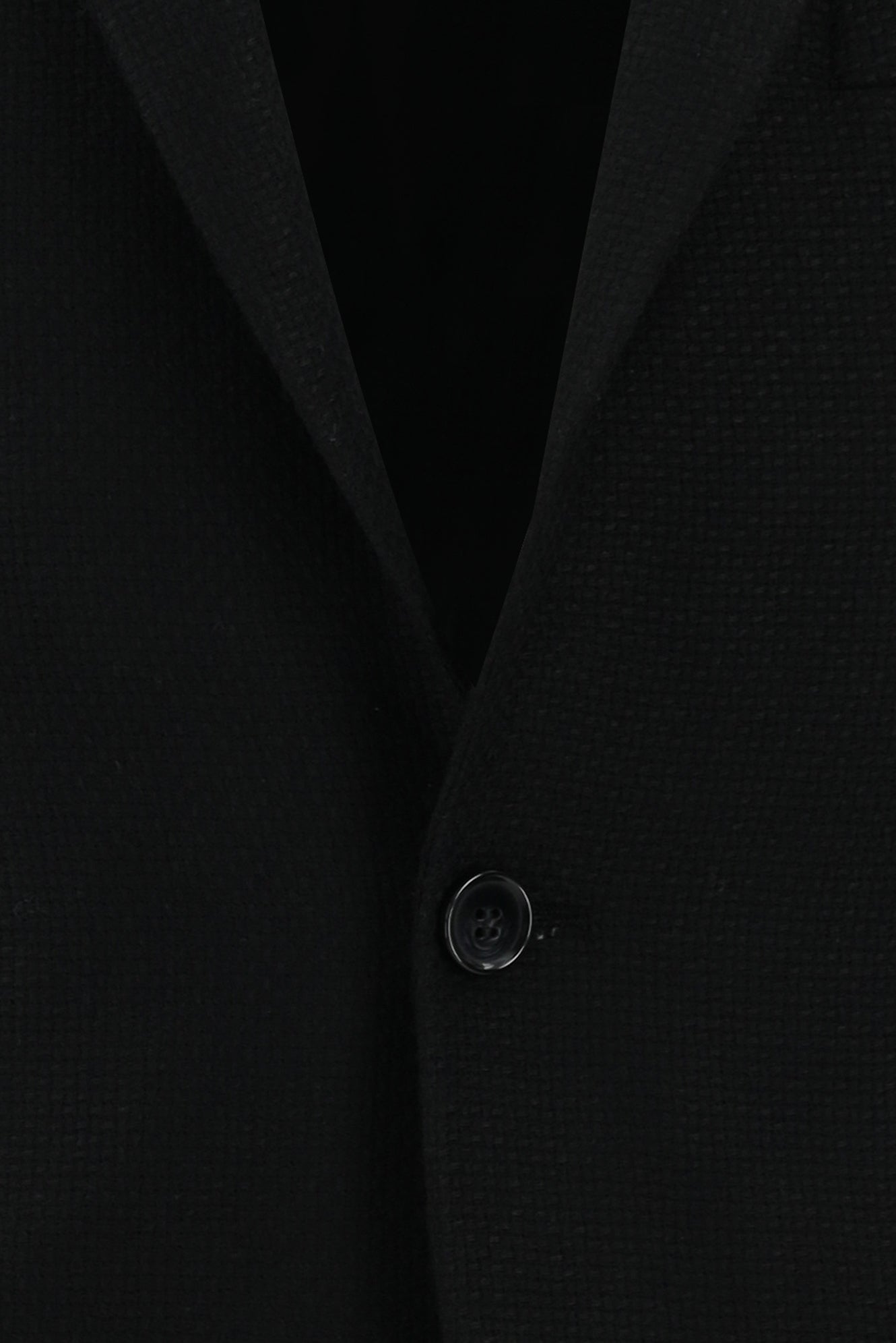 Siyah Slim Fit Dar Kesim Yünlü Desenli Ceket