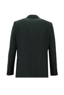 Petrol Yeşili Slim Fit Dar Kesim Yünlü Desenli Ceket