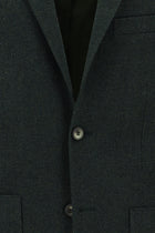 Petrol Yeşili Regular Fit Yünlü Desenli Ceket