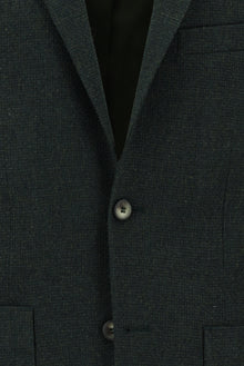 Petrol Yeşili Slim Fit Dar Kesim Yünlü Desenli Ceket