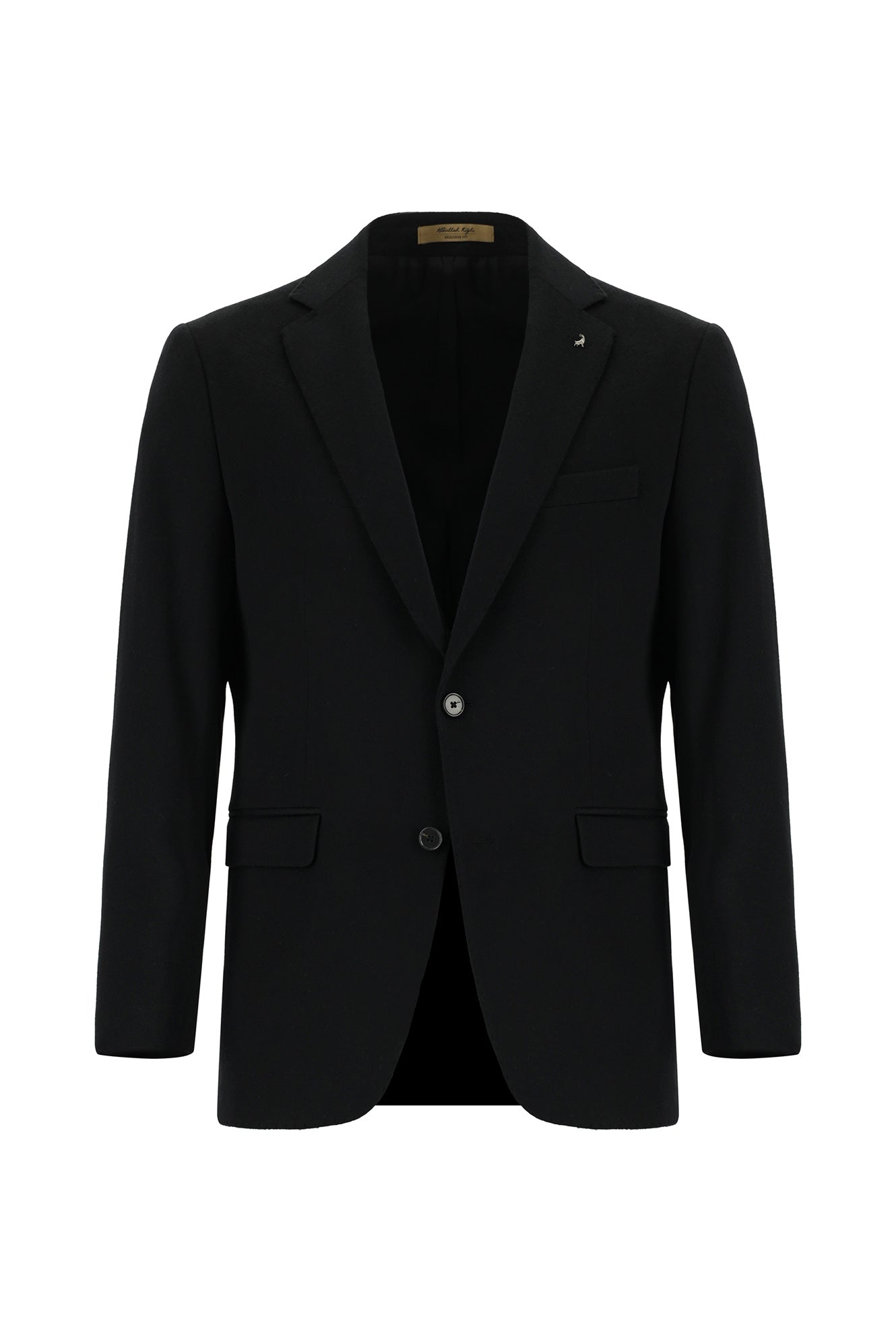 Siyah Slim Fit Dar Kesim İtalyan Kaşmir Ceket