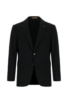 Siyah Slim Fit Dar Kesim İtalyan Kaşmir Ceket