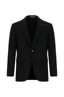 Siyah 7 Drop Slim Fit Dar Kesim ?talyan Ka?mir Ceket-Abdullah Ki??l?