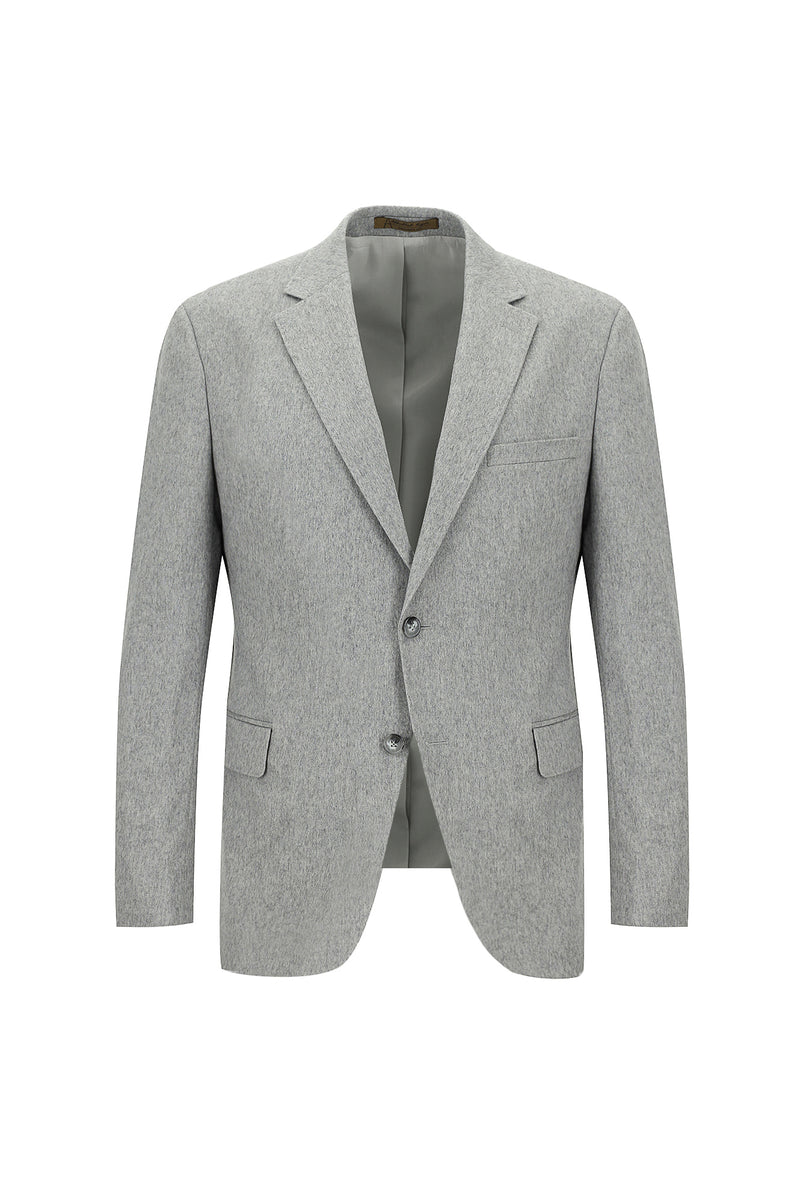 Açık Gri Relaxed Fit Rahat Kesim İtalyan Kaşmir Ceket