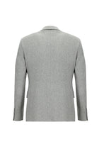 Açık Gri Slim Fit Dar Kesim İtalyan Kaşmir Ceket