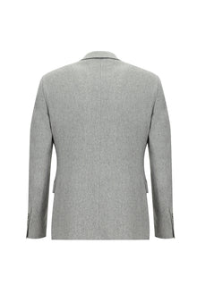 Açık Gri Slim Fit Dar Kesim İtalyan Kaşmir Ceket