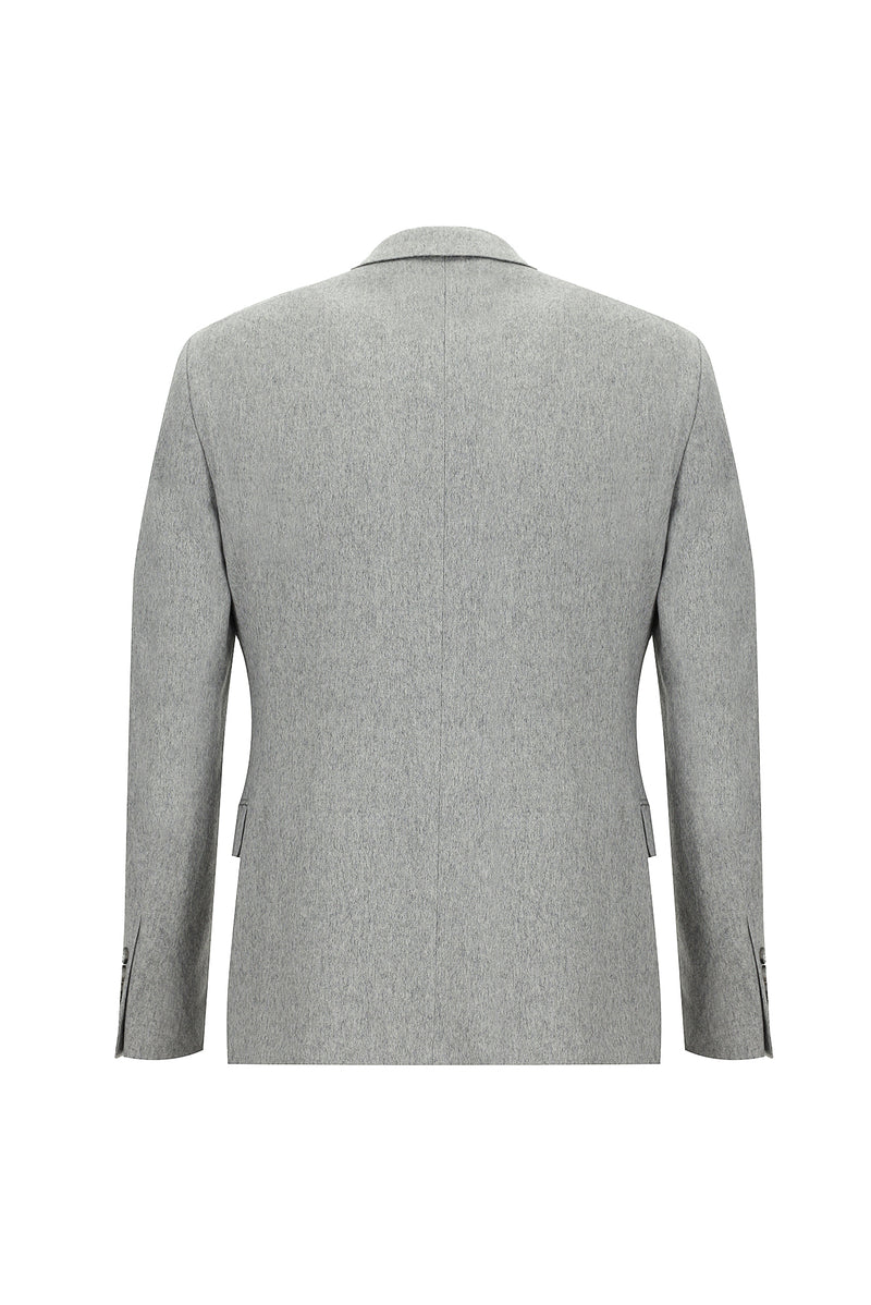 Açık Gri Relaxed Fit Rahat Kesim İtalyan Kaşmir Ceket