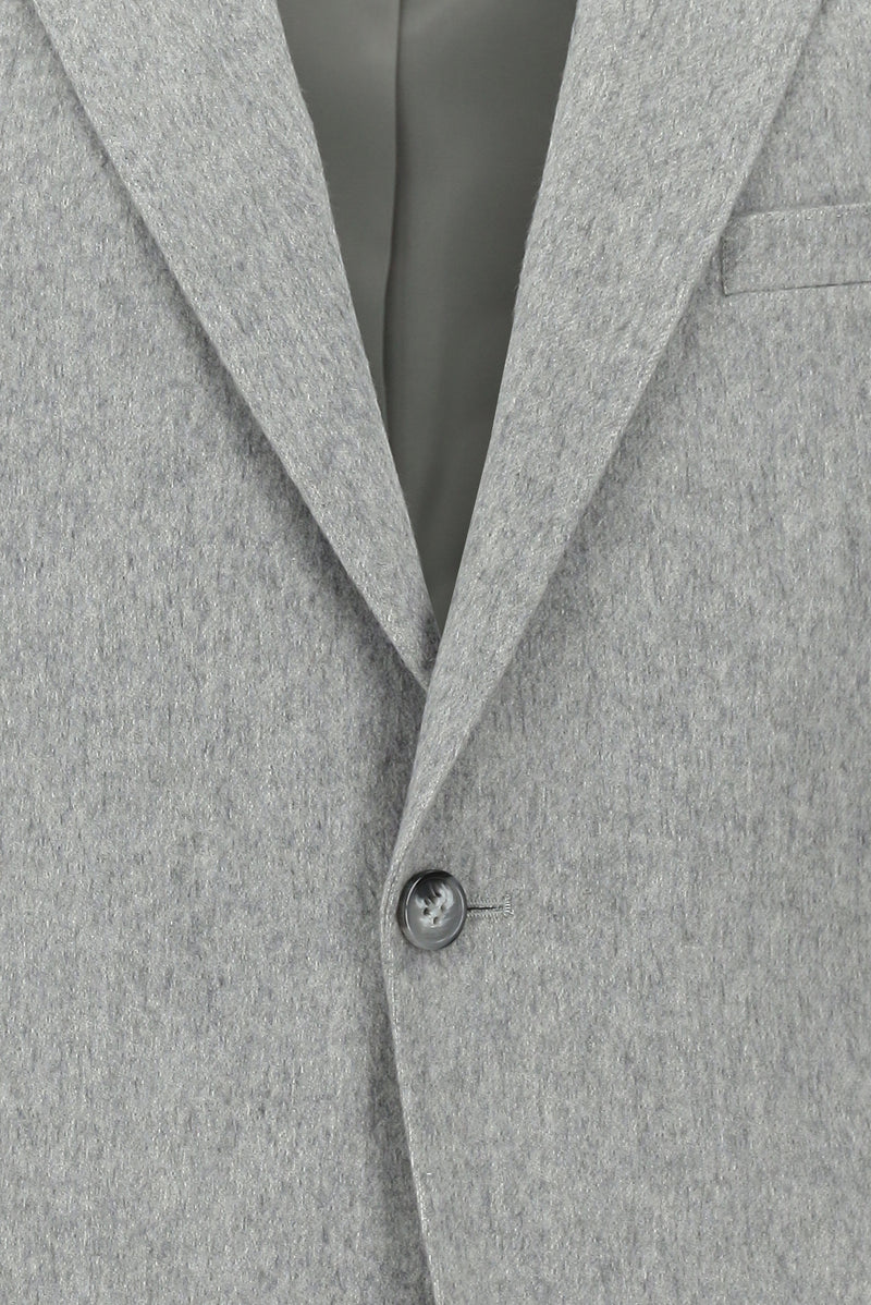 Açık Gri Slim Fit Dar Kesim İtalyan Kaşmir Ceket