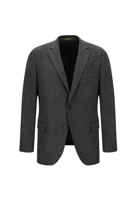 Orta Füme Relaxed Fit Rahat Kesim İtalyan Kaşmir Ceket