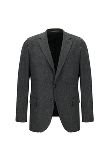 Orta Füme Slim Fit Dar Kesim İtalyan Kaşmir Ceket