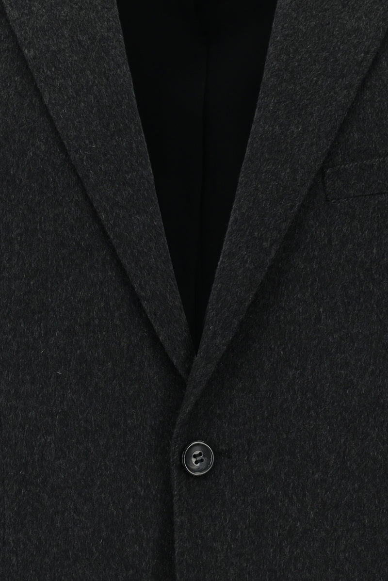 Koyu Füme Slim Fit Dar Kesim İtalyan Kaşmir Ceket