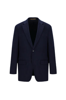 Orta Lacivert Slim Fit Dar Kesim İtalyan Kaşmir Ceket