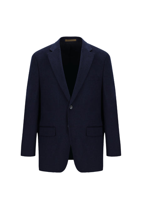 Orta Lacivert Slim Fit Dar Kesim İtalyan Kaşmir Ceket