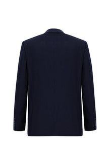 Orta Lacivert Slim Fit Dar Kesim İtalyan Kaşmir Ceket