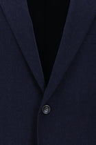 Orta Lacivert Slim Fit Dar Kesim İtalyan Kaşmir Ceket