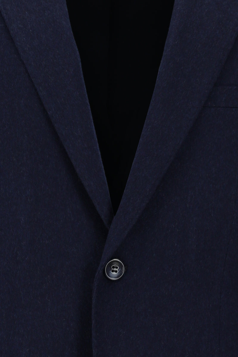 Orta Lacivert Slim Fit Dar Kesim İtalyan Kaşmir Ceket