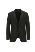 Orta Haki Slim Fit Dar Kesim İtalyan Kaşmir Ceket