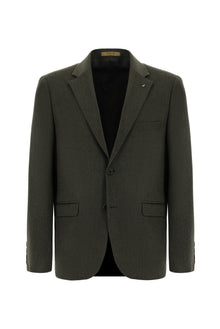 Koyu Haki Regular Fit İtalyan Kaşmir Ceket