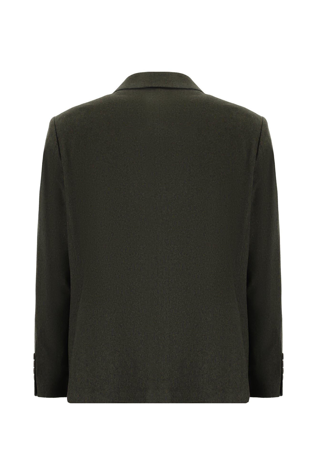 Koyu Haki Slim Fit Dar Kesim İtalyan Kaşmir Ceket