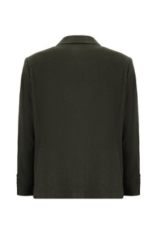 Koyu Haki Slim Fit Dar Kesim İtalyan Kaşmir Ceket