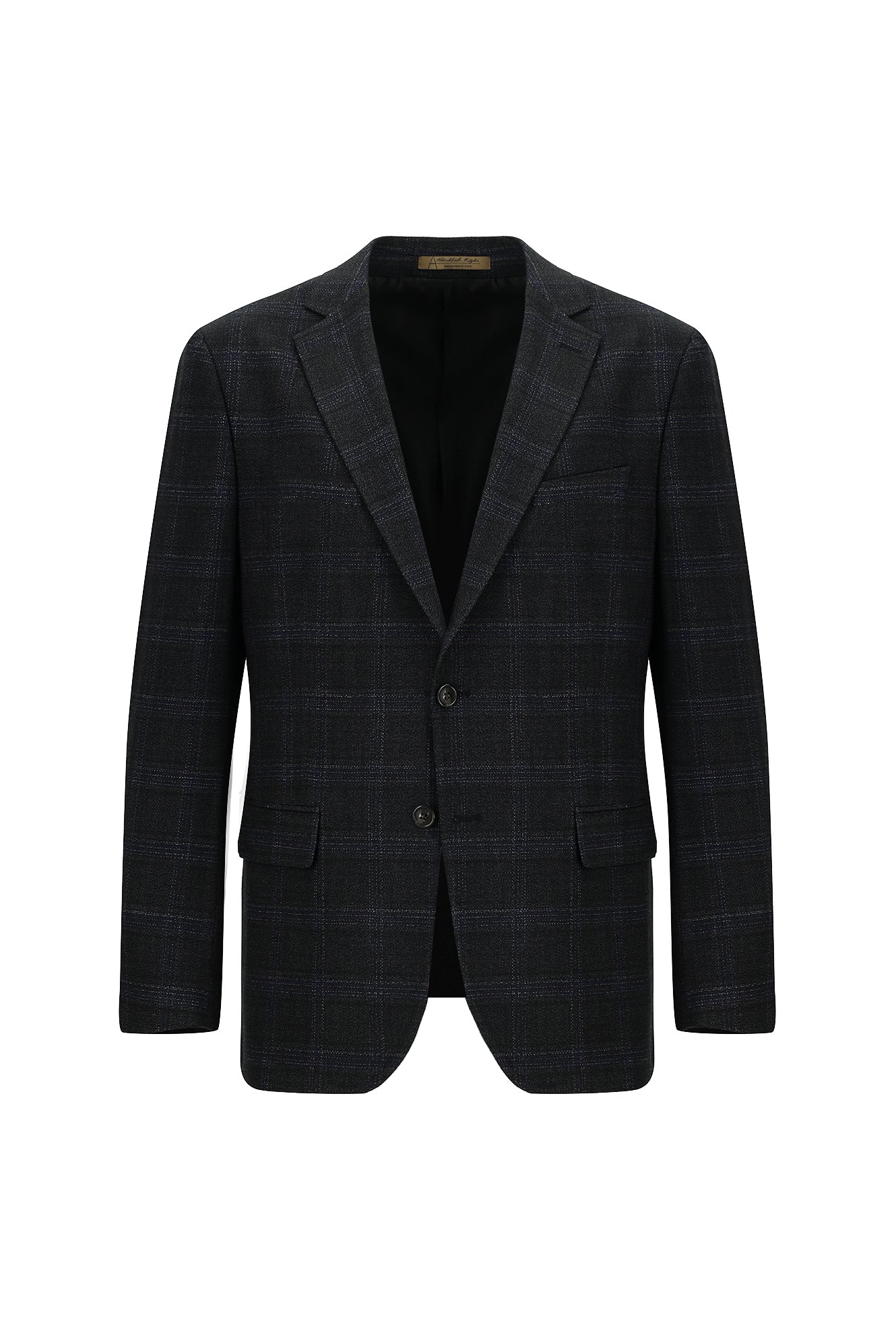 Koyu Antrasit Regular Fit Yünlü Ekose Ceket