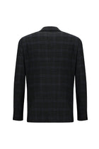 Koyu Antrasit Regular Fit Yünlü Ekose Ceket