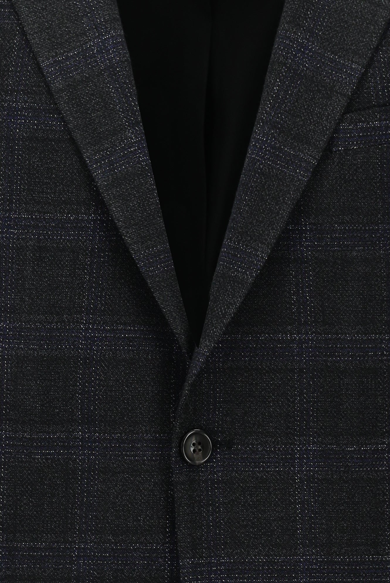 Koyu Antrasit Regular Fit Yünlü Ekose Ceket