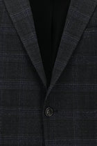 Koyu Antrasit Regular Fit Yünlü Ekose Ceket