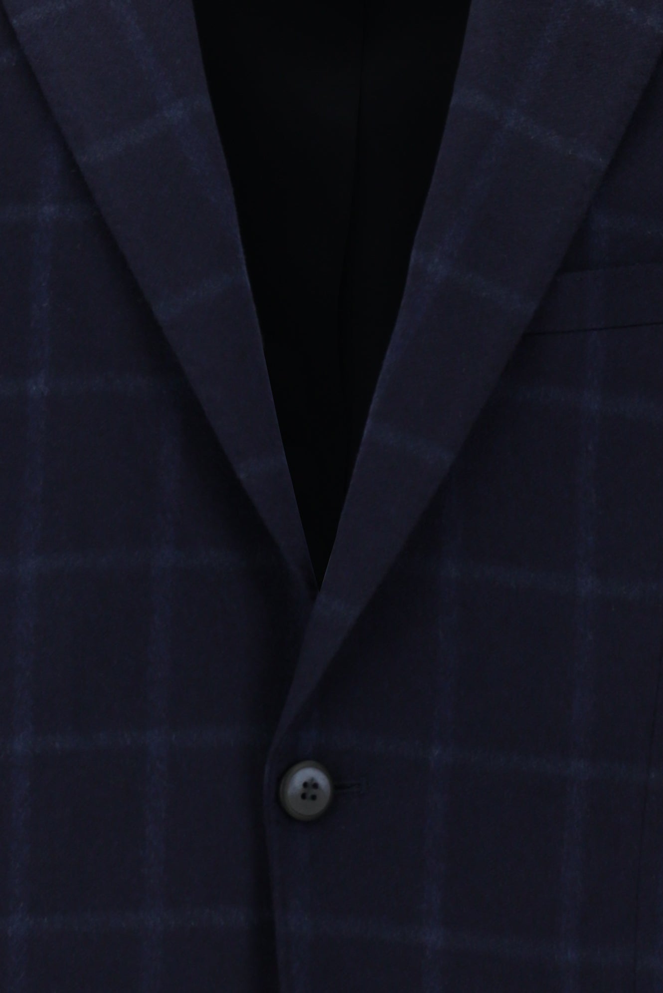 Koyu Lacivert Relaxed Fit Rahat Kesim Kareli Kaşmir Ceket