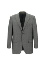 Orta Gri 4 Drop Relaxed Fit Rahat Kesim Klasik Desenli Yün Ceket-Abdullah Ki??l?
