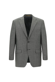 Orta Gri 4 Drop Relaxed Fit Rahat Kesim Klasik Desenli Yün Ceket-Abdullah Ki??l?