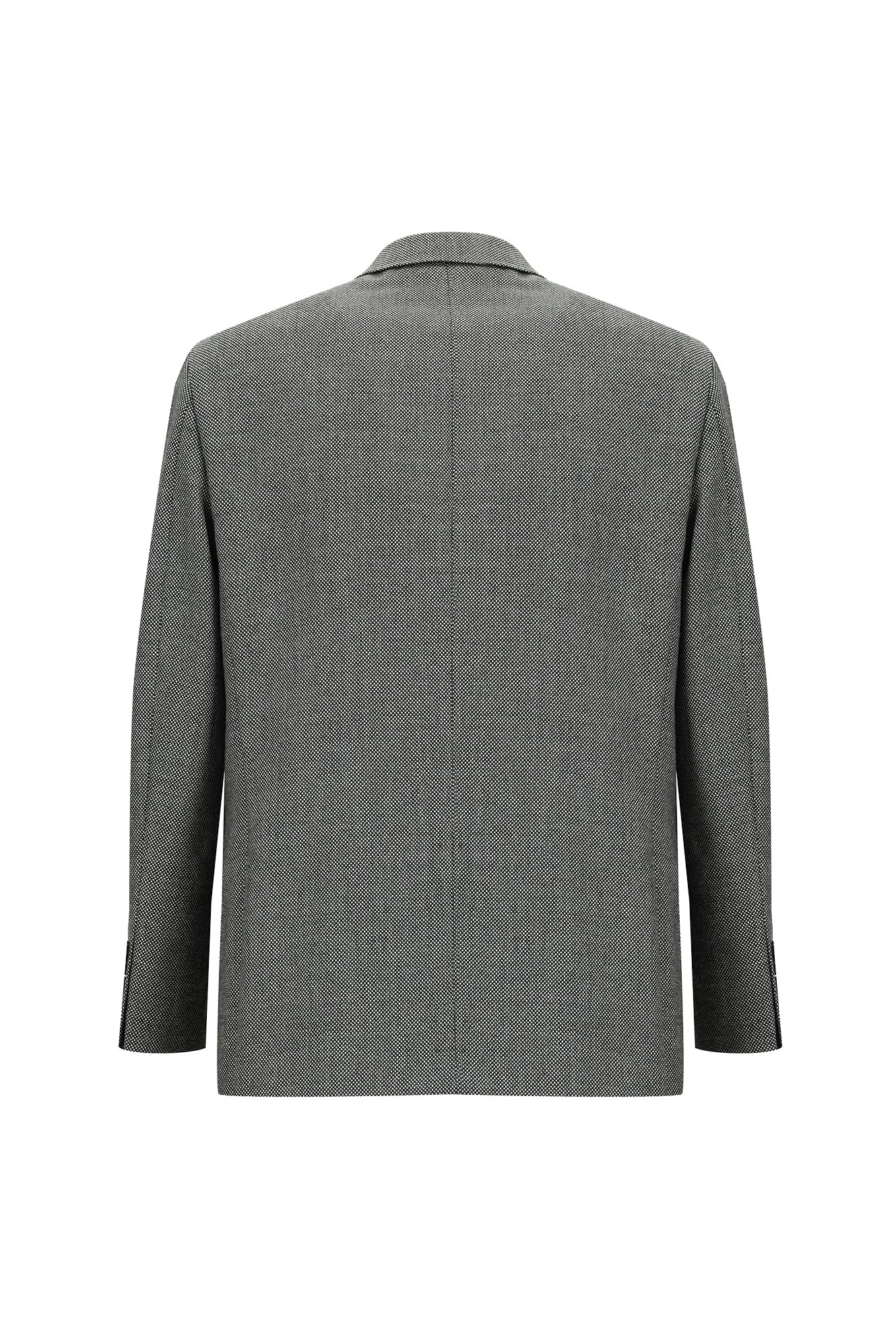Orta Gri 4 Drop Relaxed Fit Rahat Kesim Klasik Desenli Yün Ceket-Abdullah Ki??l?