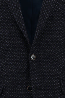 Koyu Lacivert 7 Drop Slim Fit Dar Kesim Yünlü Klasik Desenli Ceket-Abdullah Ki??l?