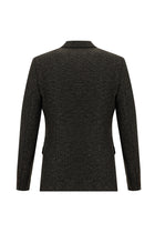 Koyu Kahve Slim Fit Dar Kesim Yünlü Klasik Desenli Ceket