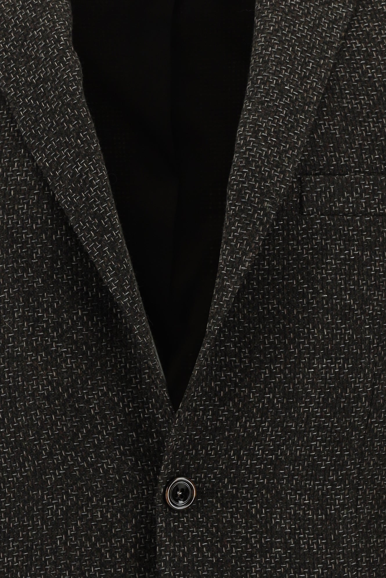 Koyu Kahve Slim Fit Dar Kesim Yünlü Klasik Desenli Ceket