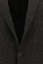 Koyu Kahve Slim Fit Dar Kesim Yünlü Klasik Desenli Ceket