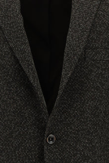 Koyu Kahve Slim Fit Dar Kesim Yünlü Klasik Desenli Ceket