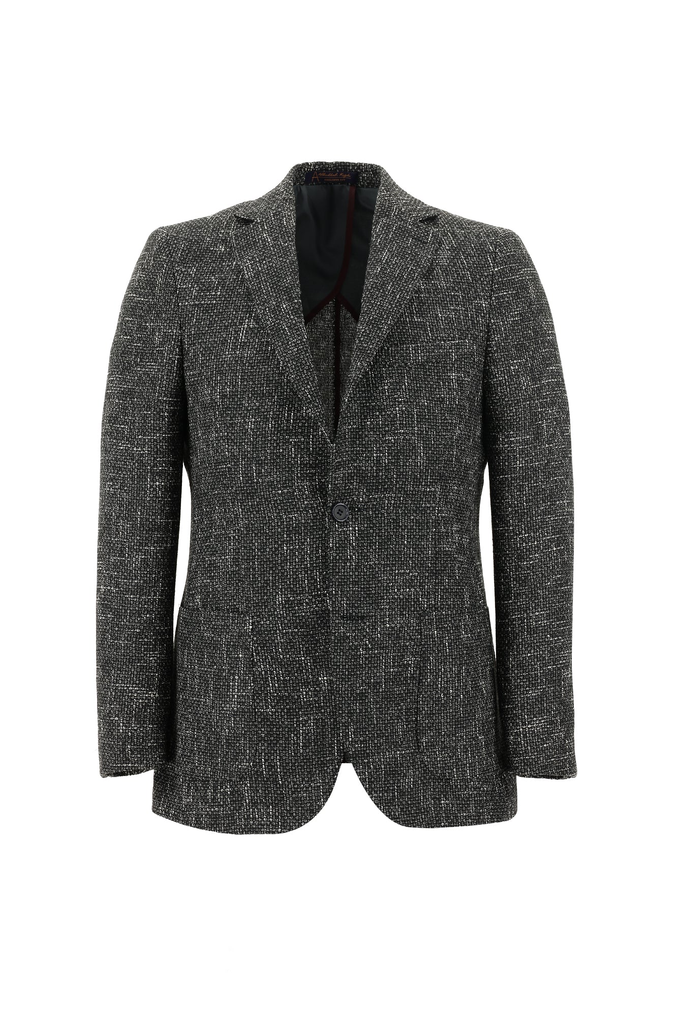 Titanyum Gri Regular Fit Desenli Yünlü Ceket