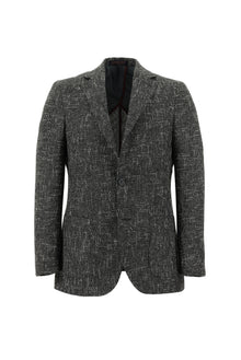 Titanyum Gri Regular Fit Desenli Yünlü Ceket