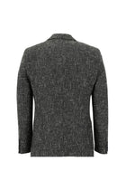 Titanyum Gri Relaxed Fit Rahat Kesim Desenli Yünlü Ceket