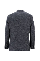 Orta Lacivert Regular Fit Desenli Yünlü Ceket