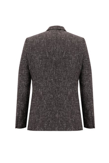 Açık Bordo Regular Fit Desenli Yünlü Ceket