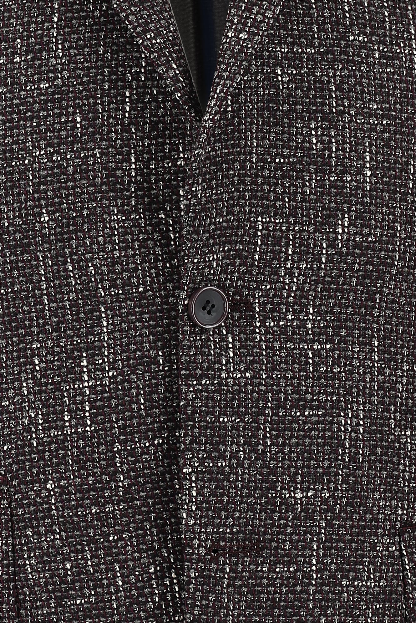 Aç?k Bordo 4 Drop Relaxed Fit Rahat Kesim Desenli Yünlü Ceket-Abdullah Ki??l?