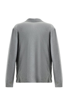 Orta Gri Slim Fit Dar Kesim Desenli Spor Örme Ceket