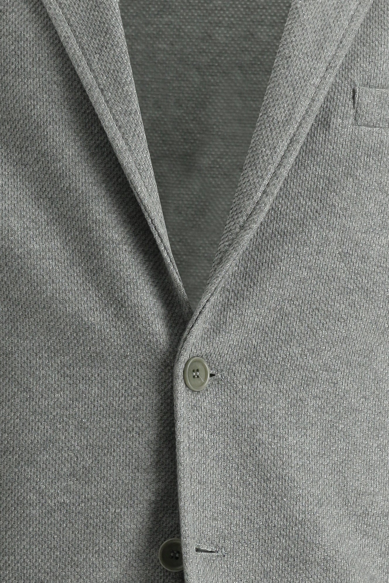 Orta Gri Slim Fit Dar Kesim Desenli Spor Örme Ceket