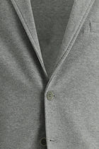 Orta Gri Slim Fit Dar Kesim Desenli Spor Örme Ceket