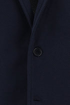 Koyu Lacivert Slim Fit Dar Kesim Desenli Spor Örme Ceket