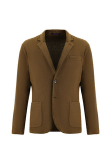 Taba 7 Drop Slim Fit Dar Kesim Desenli Spor Örme Ceket-Abdullah Ki??l?